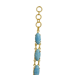 Turquoise Stone Gold Plated Bracelet Handmade Gemstone Jewellery Gold Plated Turquoise Chain Bracelet Women's Classic Bezel Set - Product Image 4
