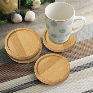 Ensemble de sous-verres en bois minimalistes, ronds, résistants à la chaleur, porte-gobelets pour café, thé, verre, base antidérapante, protection de table, décoration de la maison - Product Image 1