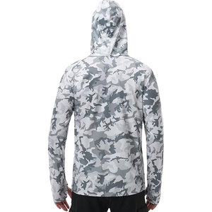 Sudadera con capucha para pescar para hombre, UPF 50 Plus, protección solar, manga larga, ligera, transpirable, de secado rápido, con protección UV - Product Image 3