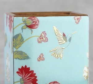 <b>wooden</b> organizer Sheet Flower Print & Blue Finished Modern Magazine <b>Rack</b> & File Organizer For Home Office Desk Pen Pencil table - Product Image 6