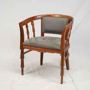 เก้าอี้รับประทานอาหารไม้แท้ 100% ดีไซน์ทันสมัย หรูหรา แข็งแรง ทนทาน หุ้มเบาะหนังแท้แบบทัฟท์ เหมาะสำหรับโรงแรม ร้านอาหาร สำนักงาน - Product Image 1