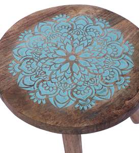 Table d'appoint antique finition brûlée, lot de 1, style campagne française, élégamment fabriquée à la main, mobilier de salon en gros - Product Image 4