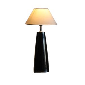 Vente chaude Saishwari Noir Brillant À La Main Vintage MDF Bois Ovale Électrique Lampe De Table Abat-Jour Bureau À Domicile Nouveauté Cadeau - Product Image 1