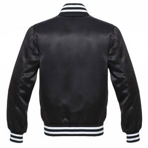 Chaqueta Deportiva Personalizada para Equipo, Blanca y Negra, Estilo Béisbol, Chaquetas Varsity de Satén para Hombre, Chaquetas Bomber de Satén Personalizadas de Alta Calidad - Product Image 2