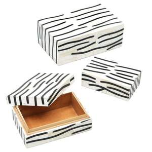 Boîte à bijoux en bois massif gravé SOFIYA CRAFT, moderne, avec fermeture à boucle, rectangulaire, décorative, pour bibelots - Product Image 2