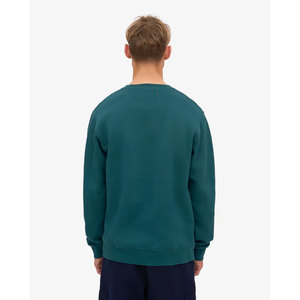 Men's Crew Neck Knitted <b>Sweatshirt</b> Solid Color Regular Fit Casual <b>Long</b> Sleeve Pullover Teal Green Casual <b>Long</b> Sleeve <b>Sweatshirt</b> - Product Image 2