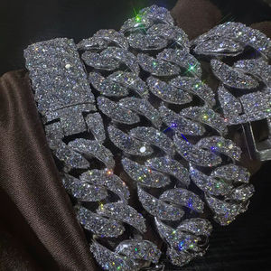 สร้อยคอคิวบาลิงค์แบบหรูหราประดับเพชร VVS มอยส์ซาไนต์ สไตล์ฮิปฮอป งานหนัก ดีไซน์พิเศษสำหรับทุกเพศ ขายส่ง - Product Image 1