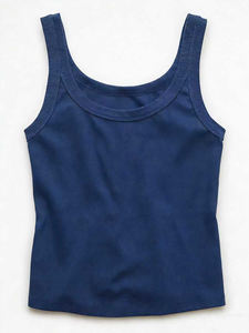 Chemisiers en tricot pour femmes, logo personnalisé, coton, élasthanne, coupe ajustée, sexy, pour club, gym, athlétisme, débardeurs courts côtelés - Product Image 3