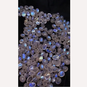 Lot de 195 pierres de lune blanches naturelles, cabochons ovales de 10 mm et 14 mm, 975 carats, Iroc Sales, pierres en vrac de haute qualité, 117 $ US au total - Product Image 2