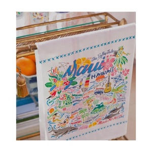 Exclusif Yavi Hawaii brodé Floral coton velours peint cuisine absorbant torchons décoration serviette à bas prix - Product Image 1