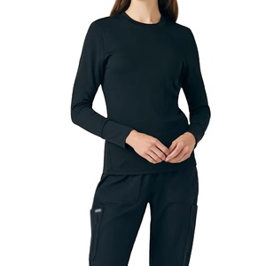 Uniforme de tirage numérique doux extensible pour femmes sous le gommage médical col haut Logo impression de gommage sous les chemises infirmières sous-vêtements - Product Image 1
