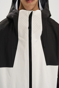 Chaqueta Cortavientos con Capucha para Hombre, Estilo Boxy, Manga Larga, Informal, Deportiva, Negra y Blanca, 100% Algodón, para Invierno, con Forro Polar - Product Image 3