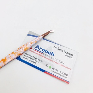 Vente en gros Aroosh Corp Pince à épiler professionnelle en diamant Extensions de cils double ton en acier inoxydable 45 degrés en or rose - Product Image 6