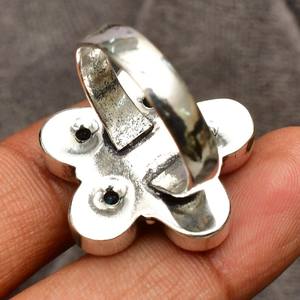 Anillo de Flor de Topacio Azul, Plata de Ley 925, Joyería Hecha a Mano, Gema Azul Natural, Anillo para Mujer, Regalo de Piedra de Nacimiento - Product Image 3