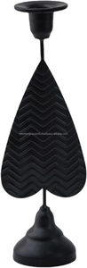 Premium Matte <b>White</b> Heart <b>Candlestick</b> • Luxury Chevron Textured Taper Holder - Product Image 5
