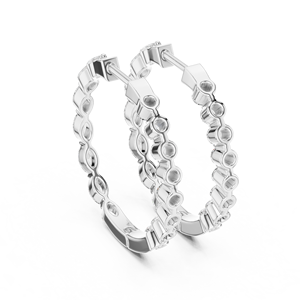 Pendientes de Aro con Diamantes Cultivados en Laboratorio con Corte Marquesa en Oro, Elegantes Pendientes de Novia para Boda, Joyería de Diamantes de Lujo - Product Image 4