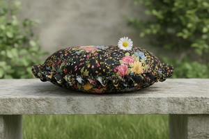 Premium Satin <b>Round</b> <b>Cushion</b> Covers with Frills Soft Decorative <b>Cushion</b> for Sofa and Bed Decor Available for Sale Low MOQ - Product Image 3