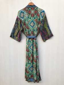 Atractivo Kimono Largo de Seda, Vestido Tipo Pareo, Colección Boho para Mujer, Ropa de Playa, Verano, Vacaciones, Sexy, Ropa de Resort, Venta al Por Mayor - Product Image 5