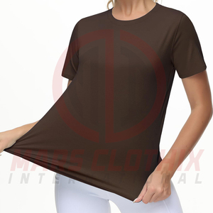 Nuevas camisetas deportivas de moda para mujer, camisetas de cuello redondo y manga corta para verano, camisetas de gimnasio al por mayor. - Product Image 4