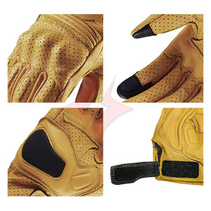 Guantes de Motociclismo Compatibles con Pantalla Táctil, de Cuero, Impermeables, Antideslizantes, con Protección UV, Dedos Completos, para Deportes al Aire Libre - Product Image 5