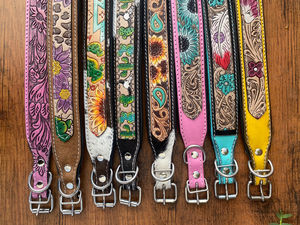 Collier en cuir de vachette durable pour animaux de compagnie pour petits et moyens chiens et anneau de cou rembourré colliers de chien en cuir véritable usinés à la main en stock - Product Image 6