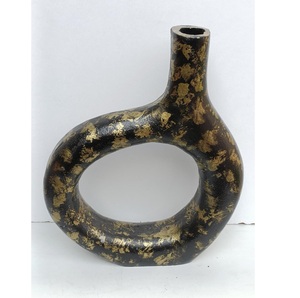 Modern Abstract <b>Vase</b> <b>Unique</b> Asymmetric Circular Vessel Minimalist Nordic Style Decorative Pot for Shelf Styling Home Decor - Product Image 3