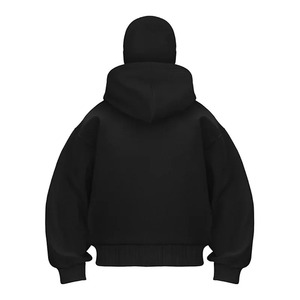 Sweat à capuche balaclava tendance pour homme, couleur unie, double couche, style Y2K rétro hip-hop, streetwear d'hiver - Product Image 2