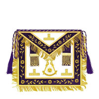 Tabliers de Franc-Maçonnerie de Haute Qualité en Cuir Brodé, Faits Main, Ajustables, Design Cérémonial de Luxe, avec Épingle de Sûreté, Lavables