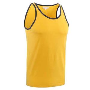 Camisetas sin mangas personalizadas para hombre de Nesta Sports OEM, talla grande, de algodón transpirable, con rayas amarillas y negras, para entrenamiento. - Product Image 4