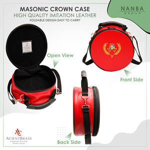 NANBA GROUP Masonic Royal Arch Grand High Priest PGHP Leather Crown Cap Case Red Zipper Closure Lightweight | Freemason <b>Hat</b> Bag - Product Image 2