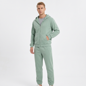 Sweat-shirt à capuche corail pour homme, manches longues, couleur unie, survêtement décontracté avec poches latérales, 100% coton, vêtements de printemps - Product Image 2