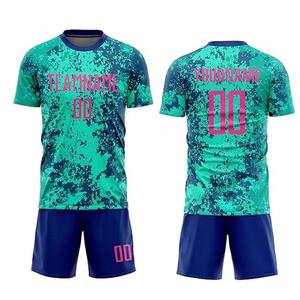 Ensemble de maillots de football pour hommes, manches courtes, col rond, respirant, anti-transpiration, séchage rapide, polyester, vêtements de sport d'été - Product Image 1