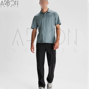 Pantalon cargo en coton léger, coupe ample, couleur noire, design unique, style streetwear décontracté, nouveau produit, avec logo personnalisé, fournisseur fiable. - Product Image 2
