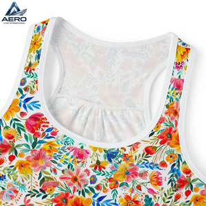 Women Clothing High Quality Sleeveless Shirt Tank <b>Top</b> With Colorful Flower Design Women's Fitness Wear Tank <b>Top</b> - Product Image 4