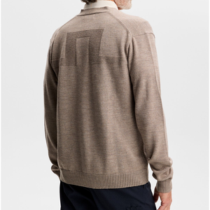 <b>Men's</b> V-Neck Wool <b>Cardigan</b> Solid Color Full Sleeve Button Closure Autumn Wear Anti-Pilling Knit Sweater Standard Thickness - Product Image 2
