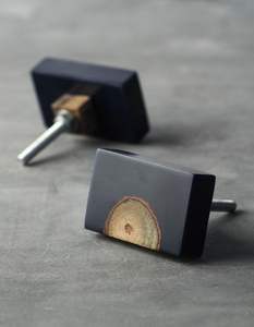 Poignées de porte contemporaines en bois, résine, métal et marbre pour armoires, tiroirs, placards, meubles, quincaillerie d'intérieur moderne - Product Image 6