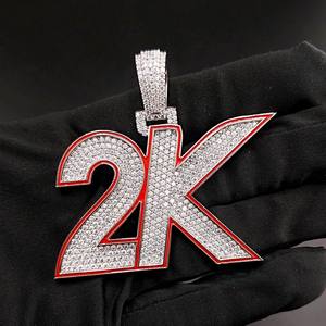 Pendentif personnalisé en moissanite VVS avec lettre, style hip-hop, serti de pierres, coupe brillante ronde 3D, chaîne de luxe en argent 925, bijoux fins pour hommes - Product Image 2