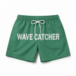 กางเกงขาสั้นชายหาด Wave Catcher สีดำ แห้งเร็ว มีเชือกผูกเอว สวมใส่สบาย พิมพ์ลายโลโก้ด้านหน้า ผลิตจากโพลีเอสเตอร์ - Product Image 4