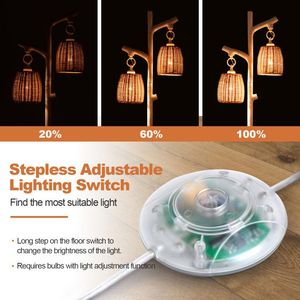 Lámparas de pie de 2 luces con forma de tronco de árbol y pantalla de mimbre - Product Image 5