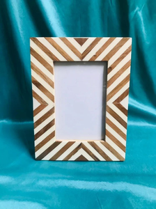 FAIZA CRAFT - Marco de Fotos Cuadrado Vertical de Madera Hecho a Mano con Diseño Personalizado, Moderno y Elegante, con Incrustaciones de Hueso, para Montar en la Pared, Decoración del Hogar, MDF - Product Image 5