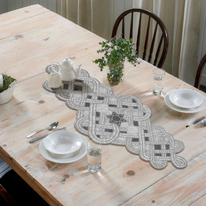 High Quality 36\" Custom Floral Design Glass Beaded <b>Dining</b> <b>Table</b> <b>Runner</b> Quality Cotton for Home Wedding Use Low Price Christmas - Product Image 4