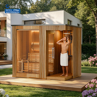 Hochwertige Handgefertigte Outdoor-Sauna mit Dusche für Spa-Qualität Wärmetherapie Kiefernholz Outdoor-Badewannen Sauna