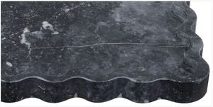 <b>Black</b> Resin Art Deco Plant Pattern Multi-Functional Scalloped <b>Tray</b> for Wedding Decor - Product Image 5