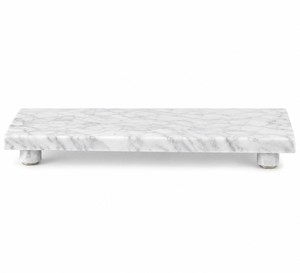 Marble Rectangular Decorative <b>Tray</b> with Legs | Minimalist Countertop Organizer for <b>Perfume</b> and Soap Display - Product Image 3