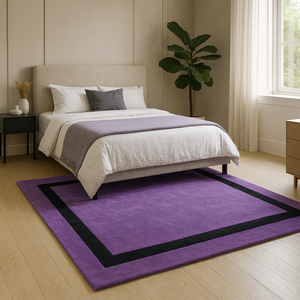 Fast Shipping <b>Purple</b> and Black Handmade Abstract Area Rugs New Zealand Wool Large Carpets Living Room Center Anti-slip Area Rugs - Product Image 4