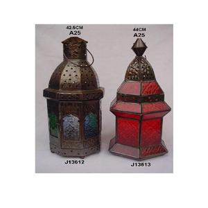 Haute qualité finition Antique laiton verre votive lanterne forme carrée bougeoir en métal pour la maison Diwali décor de fête - Product Image 6