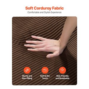 Divano in Velluto a Coste da 83 Pollici con Memory Foam, 3 Posti, Sedute Profonde, Nessun Montaggio Richiesto per Soggiorno, Appartamento o Ufficio - Product Image 4