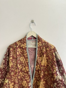 Handmade Vintage Reversible Quilted <b>Kantha</b> Umbrella Cut Coat Boho <b>Jacket</b> - Product Image 3