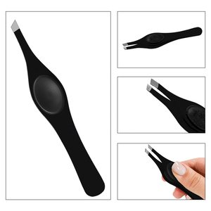 Pince à épiler personnalisée à pointe inclinée pour cils et sourcils, idéale pour le modelage des sourcils et l'épilation - Product Image 1