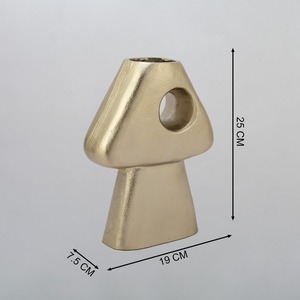 Modern Silhouette Minimalist Tabletop <b>Vase</b> Handmade <b>Gold</b> Finish Geometric Design - Product Image 2